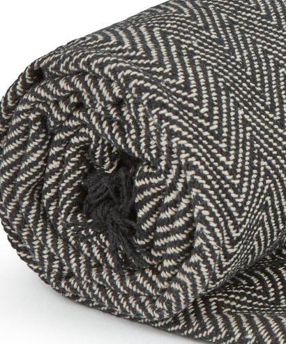Hartley Recycled Cotton Throw in Black