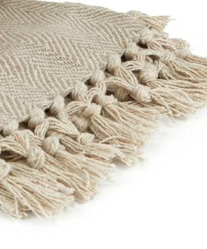 Hartley Recycled Cotton Throw in Natural