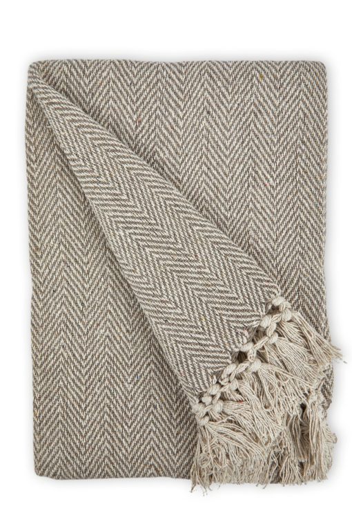 Hartley Recycled Cotton Throw in Natural - Image 9