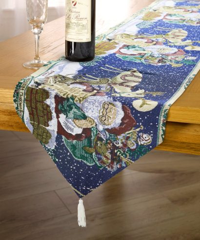 Alternative view of Christmas Tapestry - Santa Table Runner