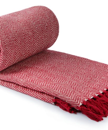 Hartley Recycled Cotton Throw in Red