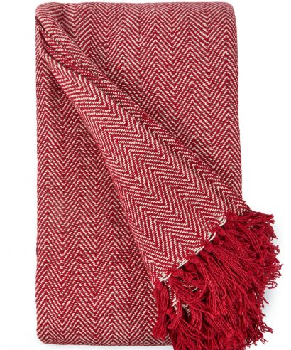 Alternative view of Hartley Recycled Cotton Throw in Red