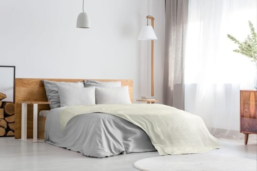 Plush Flannel Fleece Blanket – Super Soft Throw in Cream - Image 7