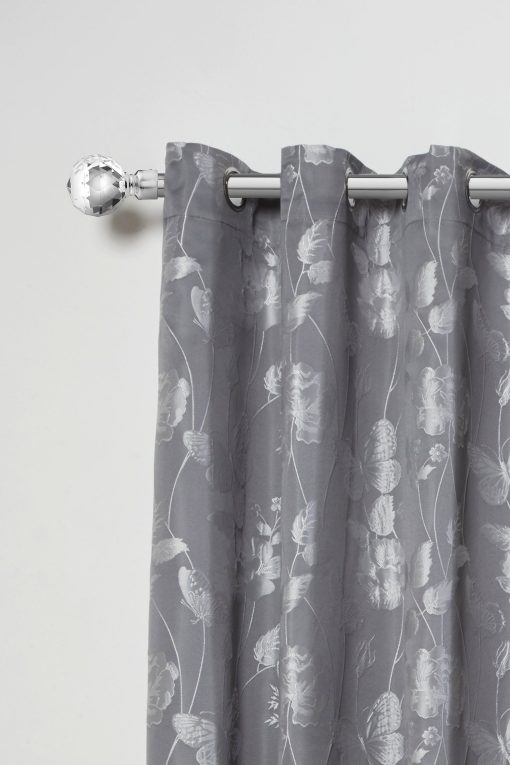 Cristalla - Extendable Curtain Pole in Chrome (With rings) - Image 3
