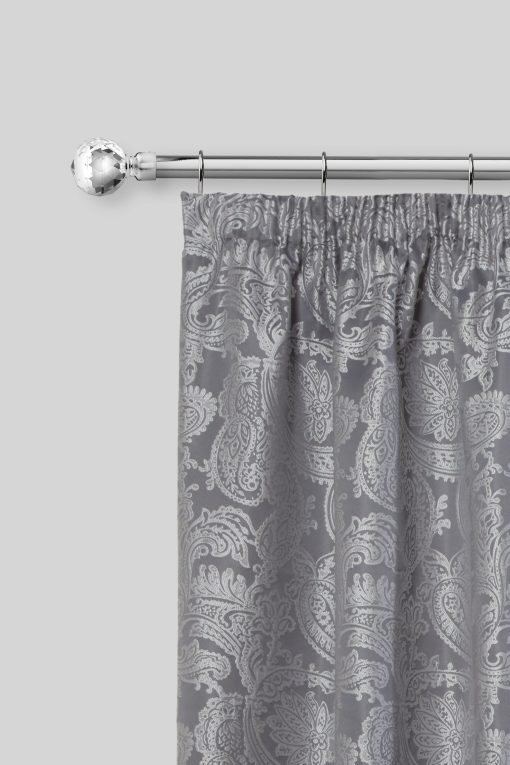 Cristalla - Extendable Curtain Pole in Chrome (With rings) - Image 2