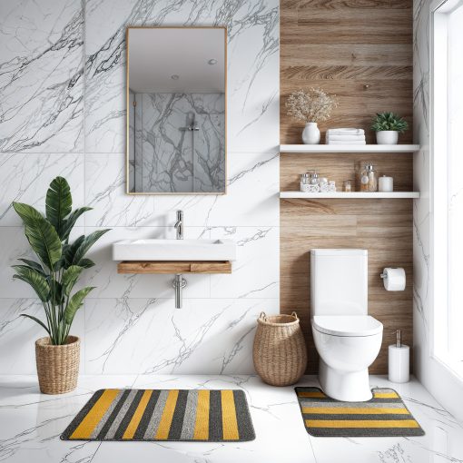 Tricolore Collection - Contrast Stripe 2 Piece Set in Ochre - Image 3