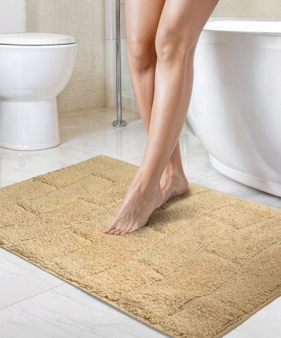 Ripple Collection - Pure Cotton Jacquard 2pc Bathset in Beige