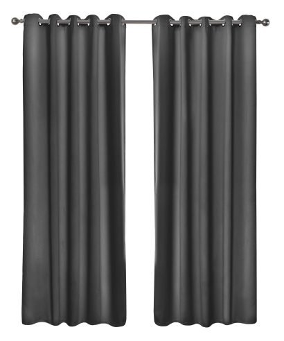 Alternative view of Essential Blackout Collection - Woven Thermal Blackout Eyelet Curtains in Charcoal