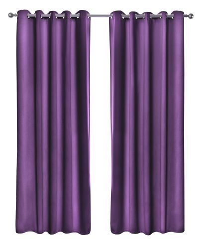 Essential Blackout Collection - Woven Blackout Eyelet Curtains in Amethyst